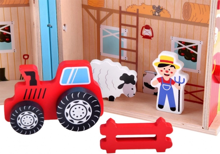 Wooden barn with accessories