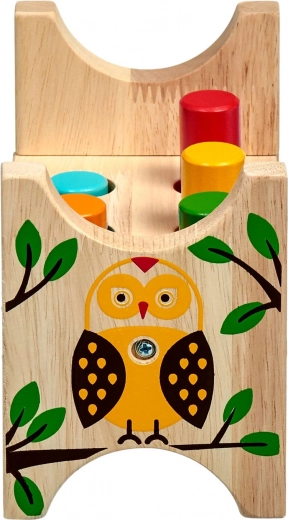 Kokybiškas medinis gaminys su pelėdos motyvu