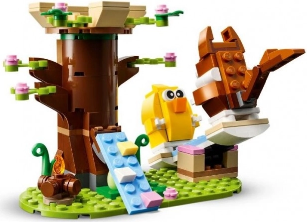 Žaidimų siužetas su mediniu namelyje