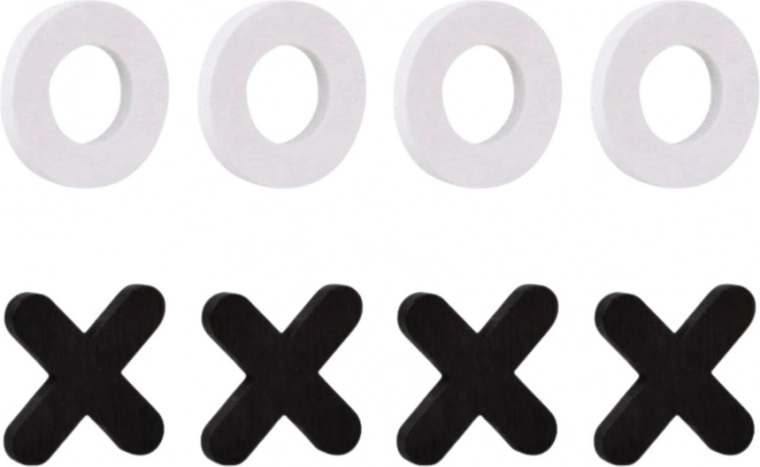 Kontrastingos X ir O figūrėlės