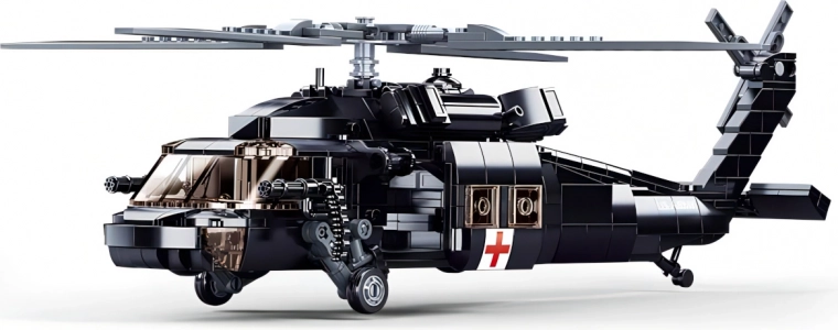 Realistinis gelbėjimo UH‑60 su veikiančiais rotoriais