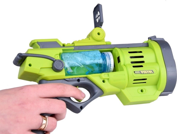 Spalvingi burbulai paspaudus mygtuką