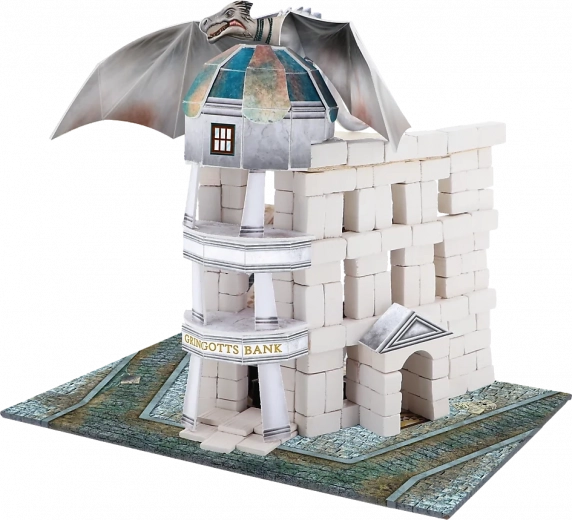 Iconic Gringotts Bank model with dragon