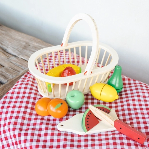 Practical wooden storage basket