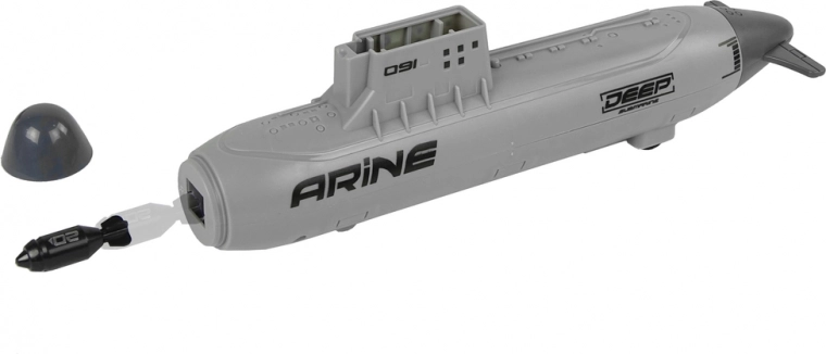 Povandeninis laivas su šaudyklu ir ratukais