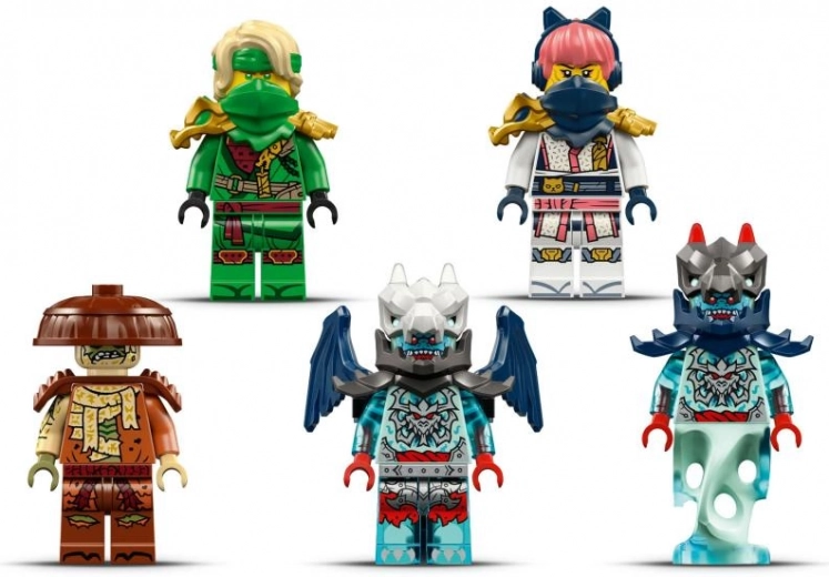 Penkios minifigūrėlės ir spektrinis drakonas