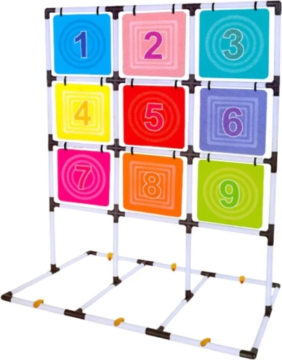 Spalvingas taikinys su 9 sunumeruotais laukeliais