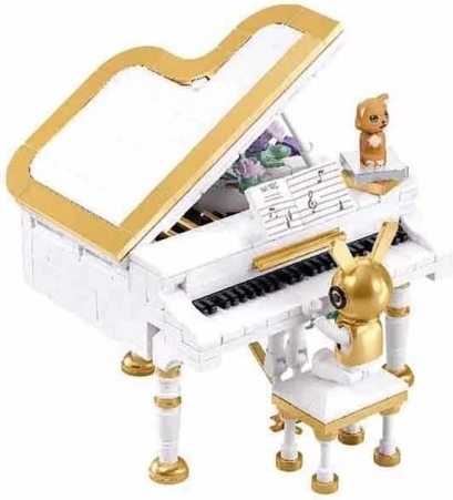 Elegant piano design with minifigure