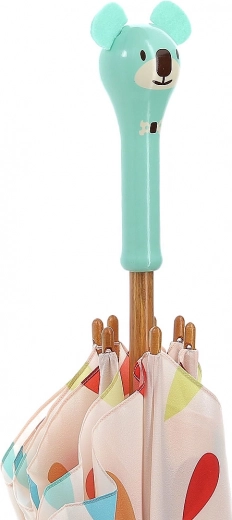 Lacquered wooden handle shaped like a koala