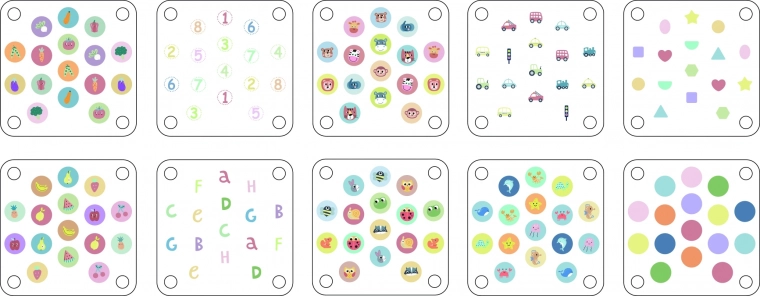 10 pattern cards with varying difficulty