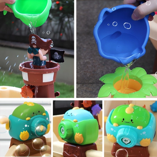 Interaktyvus piratų bokštas ir besisukantys ratai