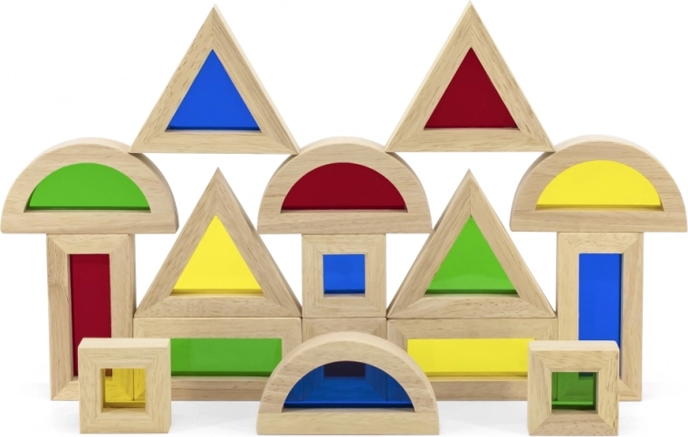 Permatomi spalvoti langeliai žaidimams su šviesa