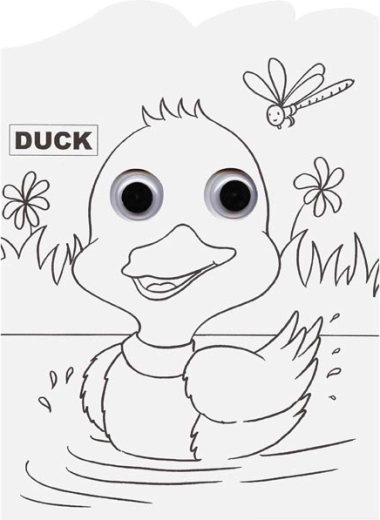 Duckling by the pond – easy coloring for younger children