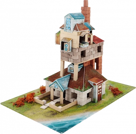Real bricks and wood for a realistic model