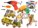 Farm for kids – take-apart tractor, combine harvester and animals with cordless drill