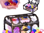 Pirate Chest with Colorful Crystals for Treasure Hunts