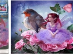 Diamond Painting Kit - Girl with a Swallow