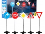 5 kelio ženklų rinkinys su stovais mažiesiems vairuotojams 3+