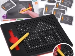Magnetic drawing board with metal balls and templates