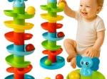 Kruzzel kamuoliukų bokštas su spiraliniu takeliu vaikams nuo 18+ mėn.
