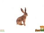 Plastic European hare figurine, 6 cm