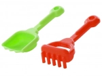 Smėlio kastuvėlio ir grėbliuko rinkinys 22 cm