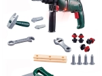 Vaikiškas įrankių rinkinys su akumuliatoriniu gręžtuvu ir priedais