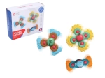 Baby teethers with silicone suction cup, set of 3