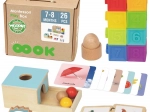 Montessori mokomasis 6-i-1 WOOPIE GREEN rinkinys kūdikiams 7–8 mėn., 26 dalys, FSC