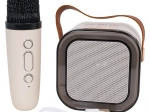 Karaokės rinkinys su belaidžiu mikrofonu ir nešiojamu „Bluetooth“ garsiakalbiu su RGB
