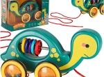 Pull-along Turtle with String – sensory toy and rattle