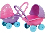 Deep plastic pram for dolls in a mix of colors