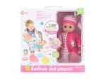 Baby doll with bathtub and accessories 28 cm with sound