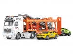 Friction-Powered Car Transporter 56 cm with 4 Cars, Light and Sound Effects