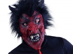 Devil mask with black hair for adults