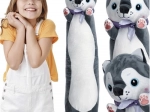 Pliušinis haskis 70 cm KRUZZEL – ilga glaustynė ir pagalvė