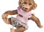 Reborn baby monkey with full vinyl body 32 cm