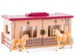 Faunica wooden horse stable with 6 stalls
