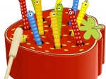 Wooden Game Trscka – Magnetic Worm Catching