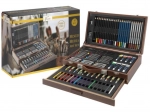 Large wooden creative case – 91-piece set for painting and drawing