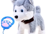 Interactive plush husky with leash and sounds