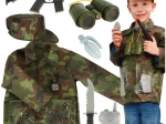 Children's Camouflage Soldier Costume with Disguise Set for 3-8 Years