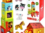 Woopie Green stacking farm cubes with figurines, 10 pieces
