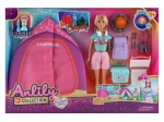 Doll with Camping Tent and Light-Up Campfire 30 cm
