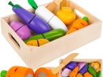 Wooden Velcro Vegetable Cutting Set in Wooden Crate