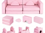 Sulankstoma modulinė vaikiška sofa 2 vaikams su 10 minkštų pagalvių ECOTOYS
