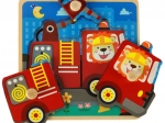 Wooden Fire Truck Puzzle for Kids