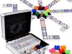 Domino and Mexican Train Game Set with Metal Case
